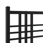 vidaXL Cadre de lit métal avec tête de lit noir 120x190 cm