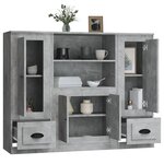 vidaXL Buffets 3 Pièces gris béton bois d'ingénierie