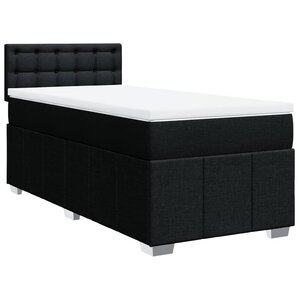 vidaXL Sommier à lattes de lit et matelas Noir 80x200 cm Tissu