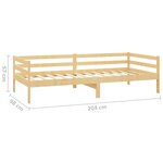 vidaXL Lit de repos avec matelas 90x200 cm Bois de pin massif