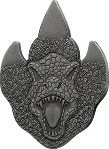 Monnaie T-REX Footprint Shaped 1/2 Oz Argent 2 Cedis Ghana 2026