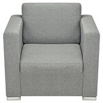 vidaXL Ensemble de canapés trois pièces Tissu Gris clair