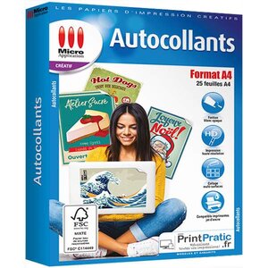 Autocollants format a4 - 25 feuilles a4 blanches mates