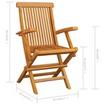 vidaXL Chaises de jardin avec coussins rouge bordeaux lot de 3 Teck