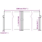 vidaXL Auvent latéral rétractable rouge 140x1200 cm