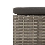 vidaXL Repose-pied de jardin avec coussin Gris Résine tressée