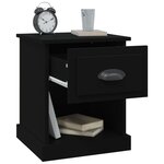 vidaXL Table de chevet noir 39x39x47 5 cm bois d’ingénierie