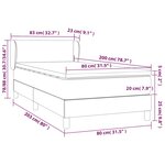 vidaXL Sommier à lattes de lit avec matelas Bleu 80x200 cm Tissu