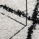 vidaXL Tapis shaggy à poils longs moderne crème et noir Ø 100 cm