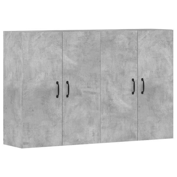 vidaXL Armoires murales 2 Pièces gris béton bois d'ingénierie