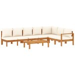 vidaXL Salon de jardin avec coussins 5 Pièces Bois d'acacia solide