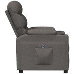 vidaXL Fauteuil inclinable électrique Gris foncé Tissu