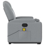 vidaXL Fauteuil de massage inclinable Gris clair Tissu