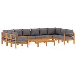 vidaXL Salon de jardin avec coussins 8 Pièces bois massif d'acacia