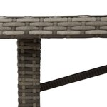 vidaXL Table de jardin avec dessus en verre gris résine tressée