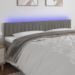 vidaXL Tête de lit à LED Gris clair 180x5x78/88 cm Velours
