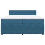 vidaXL Sommier à lattes de lit et matelas Bleu 200x200 cm velours
