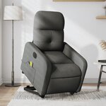 vidaXL Fauteuil inclinable de massage électrique Gris foncé Tissu