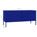 vidaXL Meuble TV Bleu marine 105x35x50 cm Acier