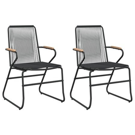 vidaXL Chaises de jardin lot de 2 noir 58x59x85 5 cm Rotin PVC