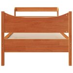 vidaXL Cadre de lit avec tête de lit cire marron 75x190 cm bois de pin