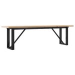 vidaXL Table basse cadre en O 160x40x45 5 cm bois de pin massif fonte