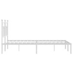 vidaXL Cadre de lit métal avec tête de lit blanc 140x190 cm