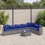 vidaXL Salon de jardin 8 Pièces avec coussins gris résine tressée