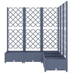 vidaXL Jardinière avec treillis Gris foncé 120x120x121 5 cm PP