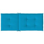 vidaXL Coussins de chaise de jardin à dossier haut lot de 4 bleu tissu