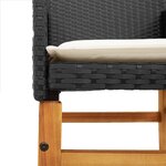 vidaXL Chaises de jardin coussins lot de 2 noir résine tressée et bois