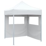 vidaXL Tente de réception pliable avec 2 parois 2x2 m Acier Blanc