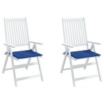 vidaXL Coussins de chaise de jardin lot de 2 bleu royal 40x40x3 cm