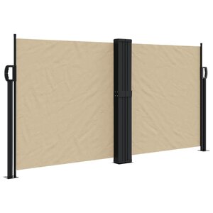 vidaXL Auvent latéral rétractable beige 120x1000 cm