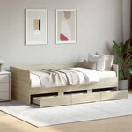 vidaXL Lit de jour avec tiroirs sans matelas chêne sonoma 90x190 cm