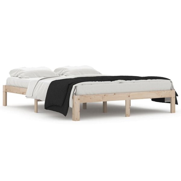 vidaXL Cadre de lit bois massif 150x200 cm très grand