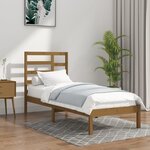 vidaXL Cadre de lit Marron miel Bois massif 100x200 cm