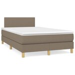 vidaXL Sommier à lattes de lit avec matelas taupe 120x190 cm tissu