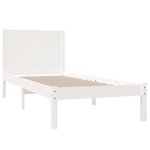 vidaXL Cadre de lit Blanc Bois massif 75x190 cm Petit simple