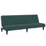 vidaXL Canapé-lit à 2 places avec repose-pied vert foncé velours
