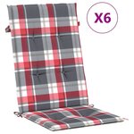 vidaXL Chaises de jardin inclinables et coussins lot de 6 bois teck