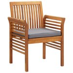 vidaXL Ensemble à dîner d'extérieur 5 Pièces et coussins Acacia solide