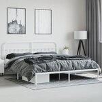 vidaXL Cadre de lit métal avec tête de lit blanc 193x203 cm