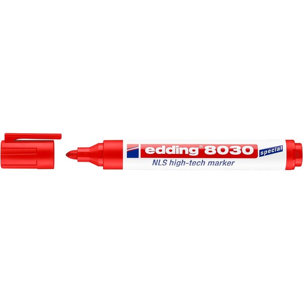Marqueur NLS High-tech 8030 Inoxydable Rouge Pointe Ronde 1 5-3 mm EDDING