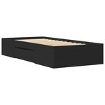 vidaXL Cadre de lit noir 90x200 cm bois d'ingénierie