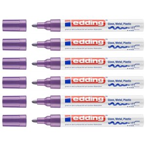 Marqueur Peinture Brillante 750 Violet Pointe Ronde 2-4 mm x 6 EDDING