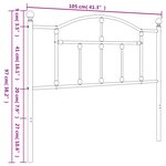 vidaXL Tête de lit métal noir 100 cm