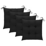 vidaXL Chaises de jardin avec coussins lot de 4 Bois d'acacia massif