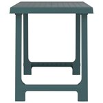 vidaXL Table de camping vert 79x56x64 cm PP aspect de bois