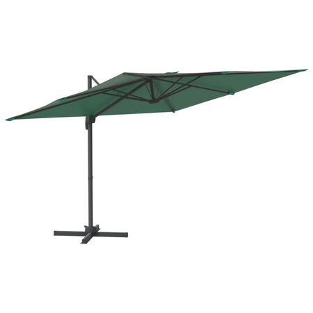 vidaXL Parasol déporté avec mât en aluminium Vert 300x300 cm